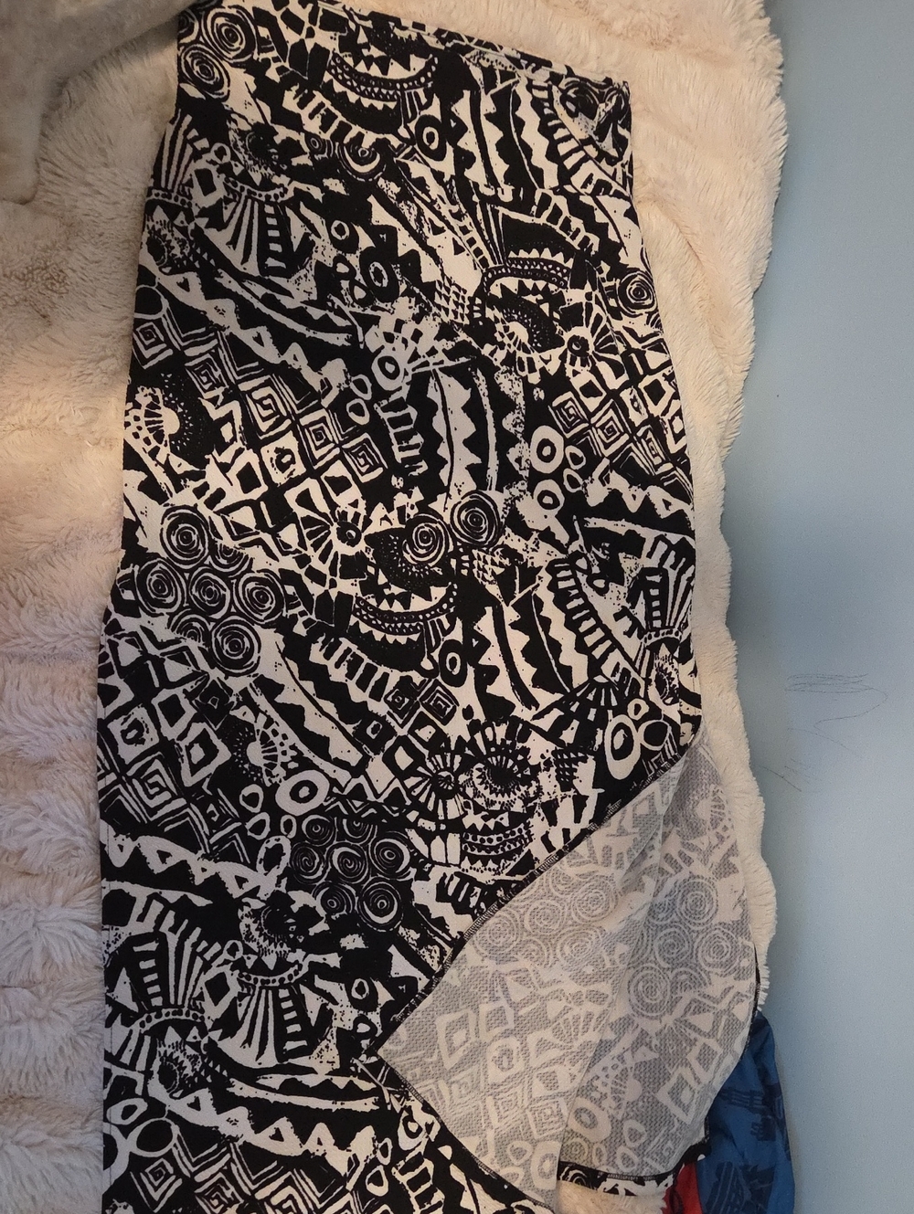 Black & White Maxi Skirt - Bold Geometric Print